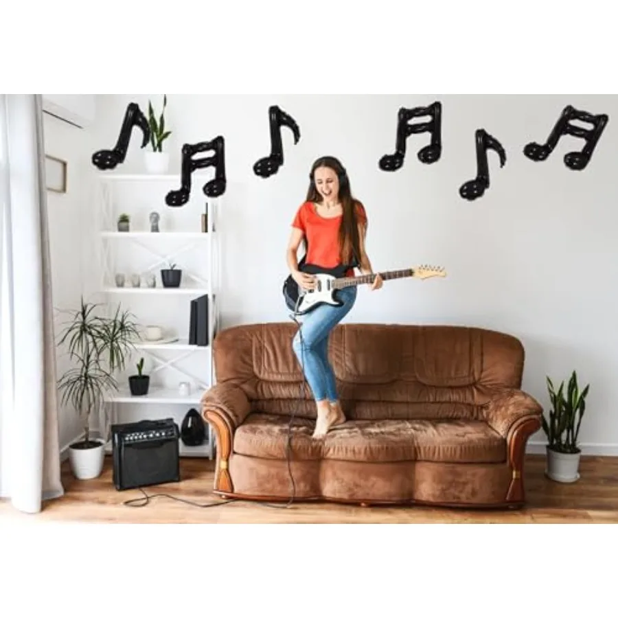 Ballons de notes musicales en aluminium noir, 10 pièces, fournitures de fête d'anniversaire sur le thème de la musique, réception-cadeau pour bébé, fête en plein air, mariage