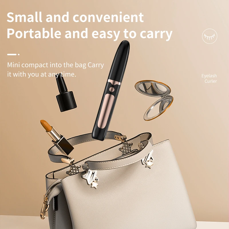 Portable mini Electric Eyelash Curlers Rechargeable  Makeup Anti-scald Fast Heating Handheld Eyelash Curler Ideal Gift