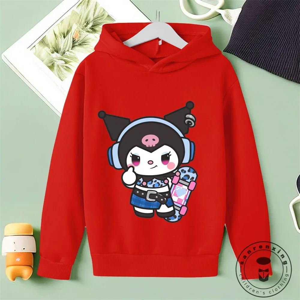 

Chic Cozy Cartoon Hoodies Kuromi Prints for the Little Ones This Winter Great as a Gift or for Personal Use in the Cool Season