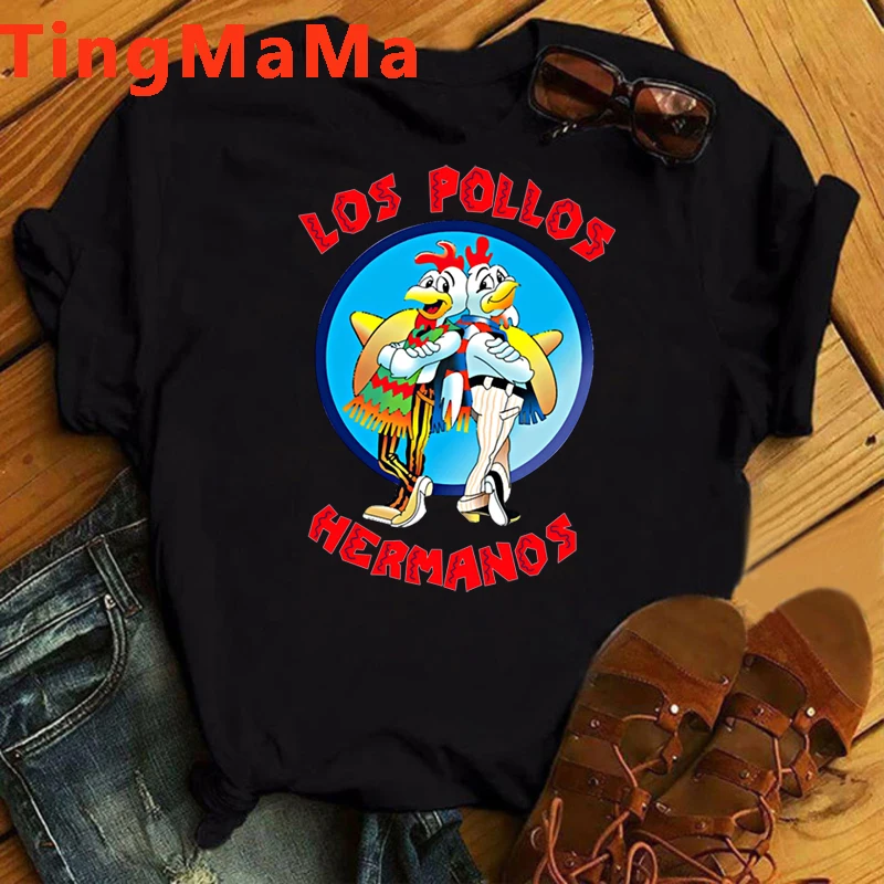 Breaking Bad Los Pollos Hermanos T Shirt Men Kawaii Cartoon Graphic Tees Summer Tops T-shirt Harajuku Unisex Tshirt Male