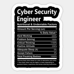 Cyber Security Engineer Nutritional And Undeniable Factors  5PCS Stickers for Cute Living Room Print Bumper Car Home Wall Room