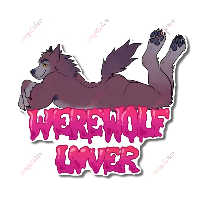 Furry Wolf Warning Car Sticker Werewolf Lover for Car Motorcycle Racing Helmet Laptop Trunk Body Car Window Surfboard PVC Decals