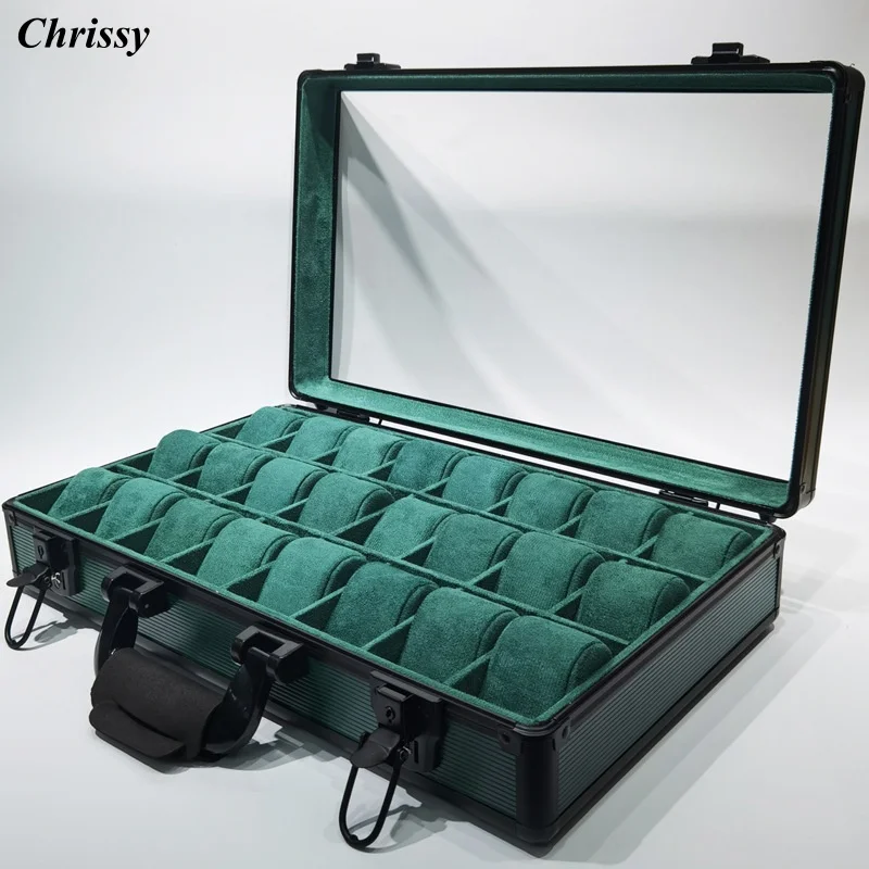 

Aluminum Case Watch Box 48 Slots Watch Storage Luxury Suitcase Watches Collection Box Display Travel Organizer for Men Gifts