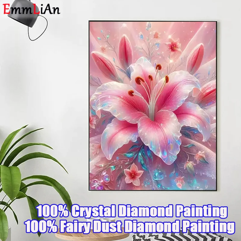 

100% DIY Фея Пыль Алмазная Мозаика Искусство Цветок Полный Кристалл Вышивка Алмазная Картина Вышивка Крестом Стразы Картина Настенное Искусство