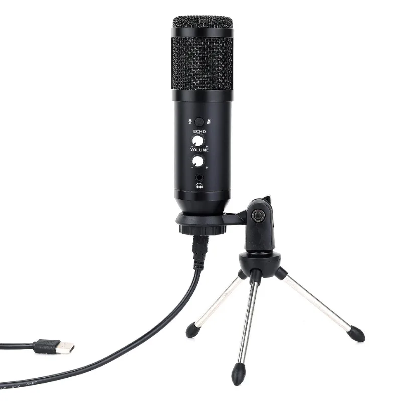 Condenser microphone, computer game recording reverb, drive-free wired microphone holder set, monitor pickup