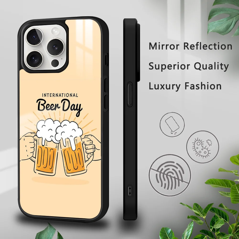 

Beer Print Phone Case For iPhone 16 15 14 13 12 11 Pro Xs Max Mini Plus Celulares Hard Funda