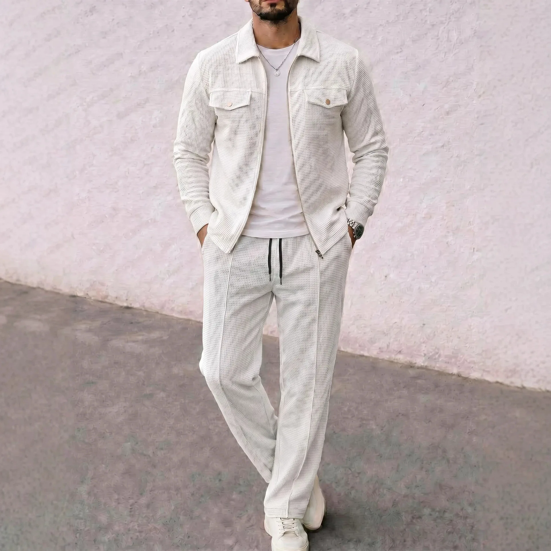 2026 Autumn Men's Sets Solid C - Men'S Fashion Zipper Jacket ulasan dan harga