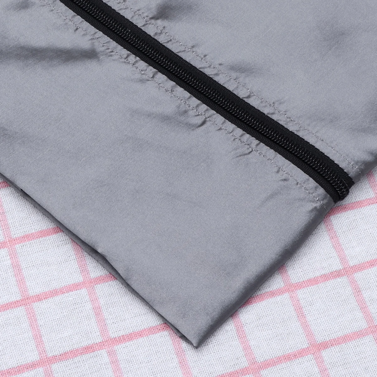 Work Waiter Worker Pockets Long Sleeve Round Neck Hairdresser Apron Hairstylist Apron Pockets Zipper Grey L