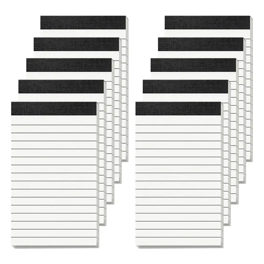 Bloc de notas de 3x5 pulgadas, 3x5, 10 paquetes, almohadillas de notas pequeñas, almohadillas de escritura prácticas para el hogar, oficina, escuela, Bloc de notas forrado con 30