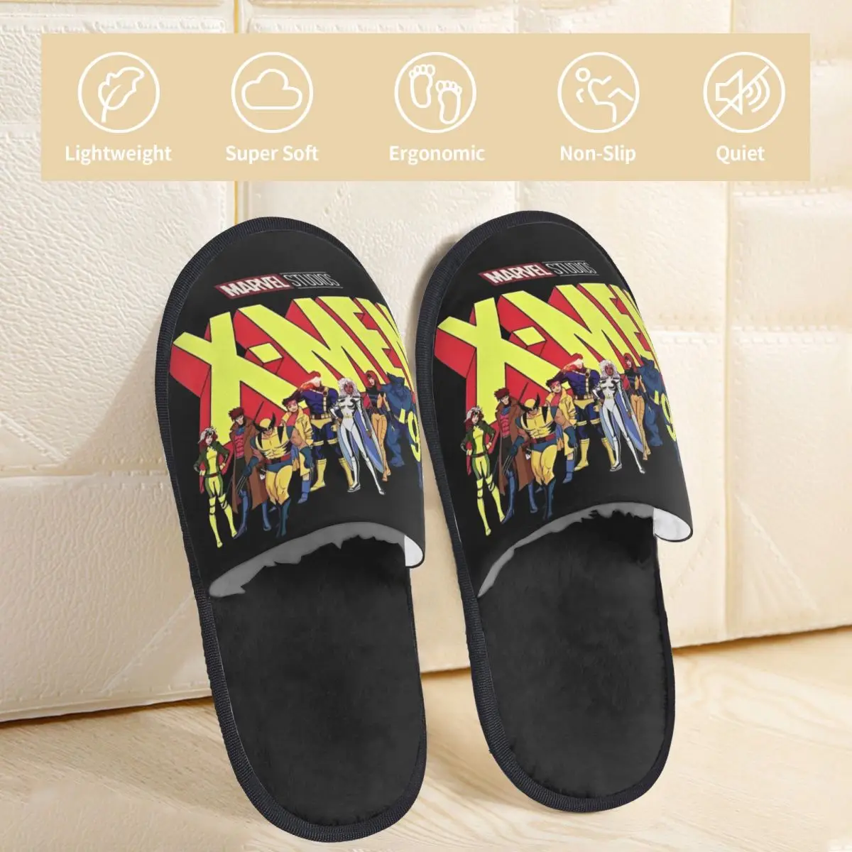 X-MAN X Man '97 Super Hero Anime Indoor Slippers with Memory Foam Slipper Gift for Unisex House Shoes with Anti-Skid Sole