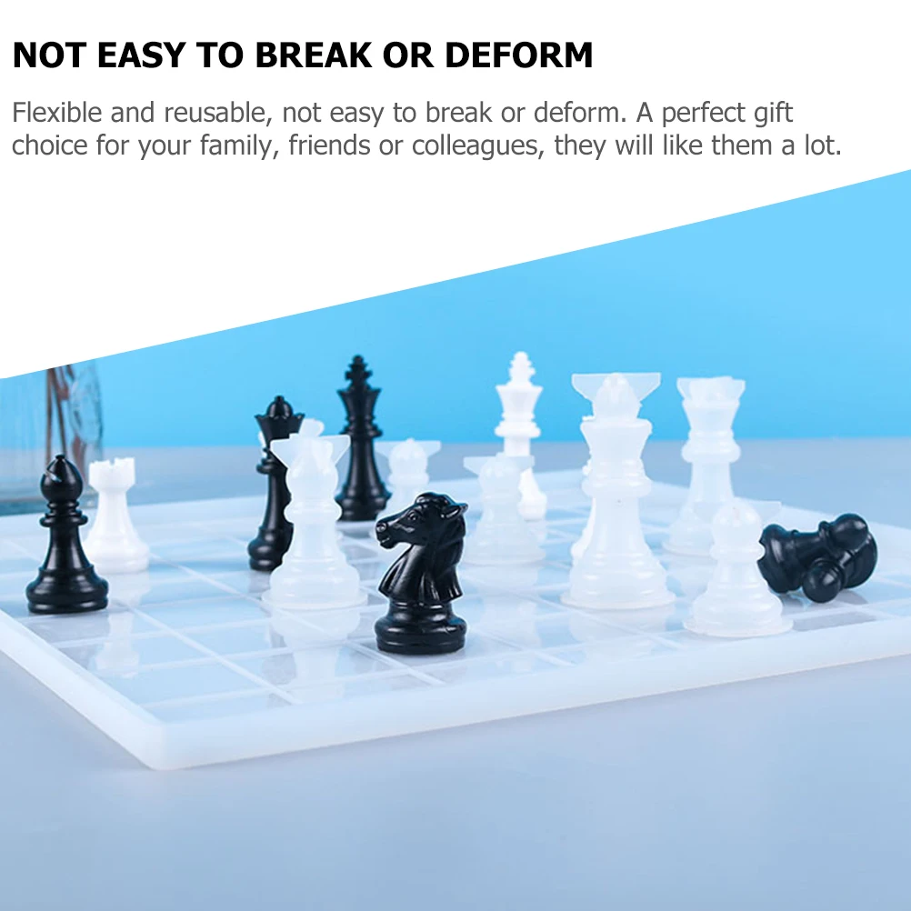 

1 Set Kids Molds Pieces Moulds International Chess Piece Casting Moulds Diy Silicone Mold Kit Reusable Craft Chess Diy Molds