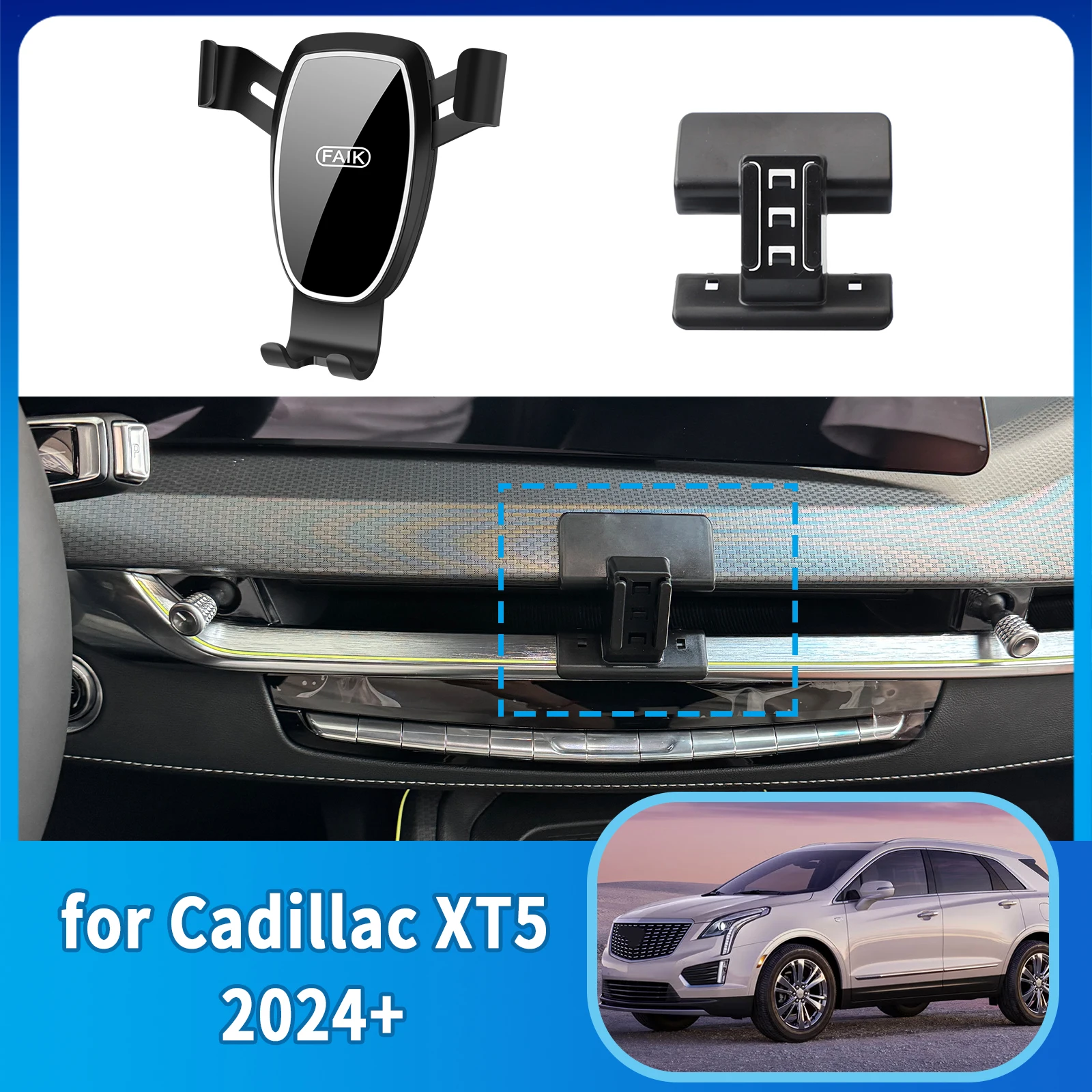 

Автомобильный держатель мобильного телефона для Cadillac XT5 2024 2025 2026, навигационная подставка, авто GPS-кронштейн, аксессуары