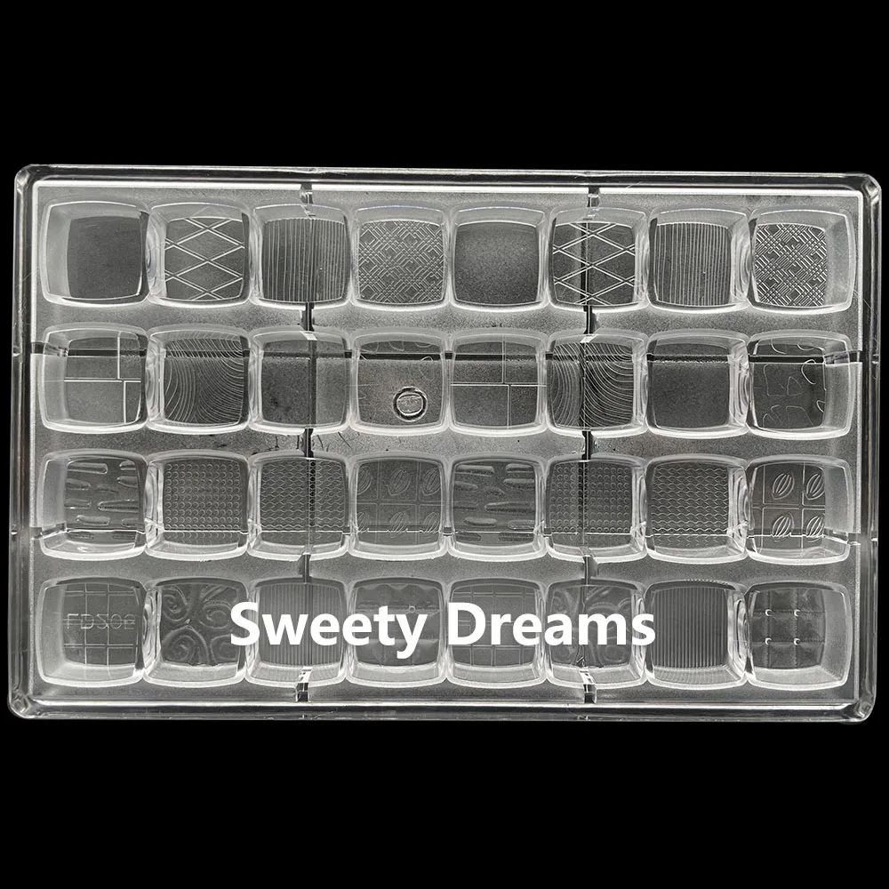 16 Styles Square Polycarbonate Chocolate Mold  Sweets BonBon Cake Chocolates Bar Moulds Form Baking Pastry Confectionery Tools