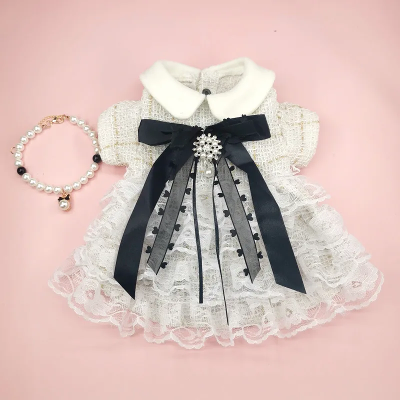 Pet Dog Dress Sweet Dog Princess Skirt Small Dog Cat Fashion Lace Shirt Skirt Spring Autumn Designer Clothes Poodle YorkiClothes