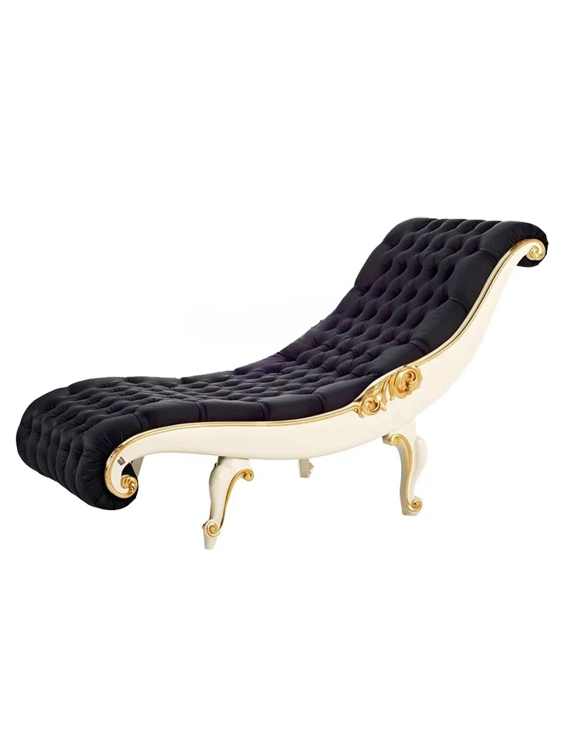 

Chaise Longue Household Solid Wood Single Beauty Bed Bedroom Fabric Craft Leisure Lazy Sofa