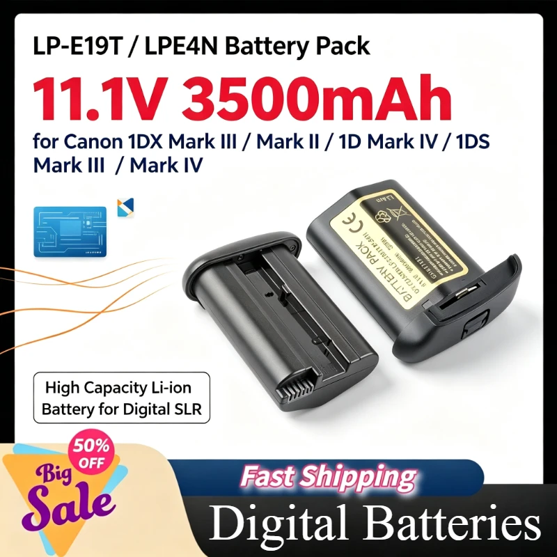 11.1V 3500mAh LP-E19T LPE4N LI-ion Battery for Canon 1DX Mark Ill/Mark Il 1D Mark IV 1DS Mark Ill/Mark IV Camera Batteries