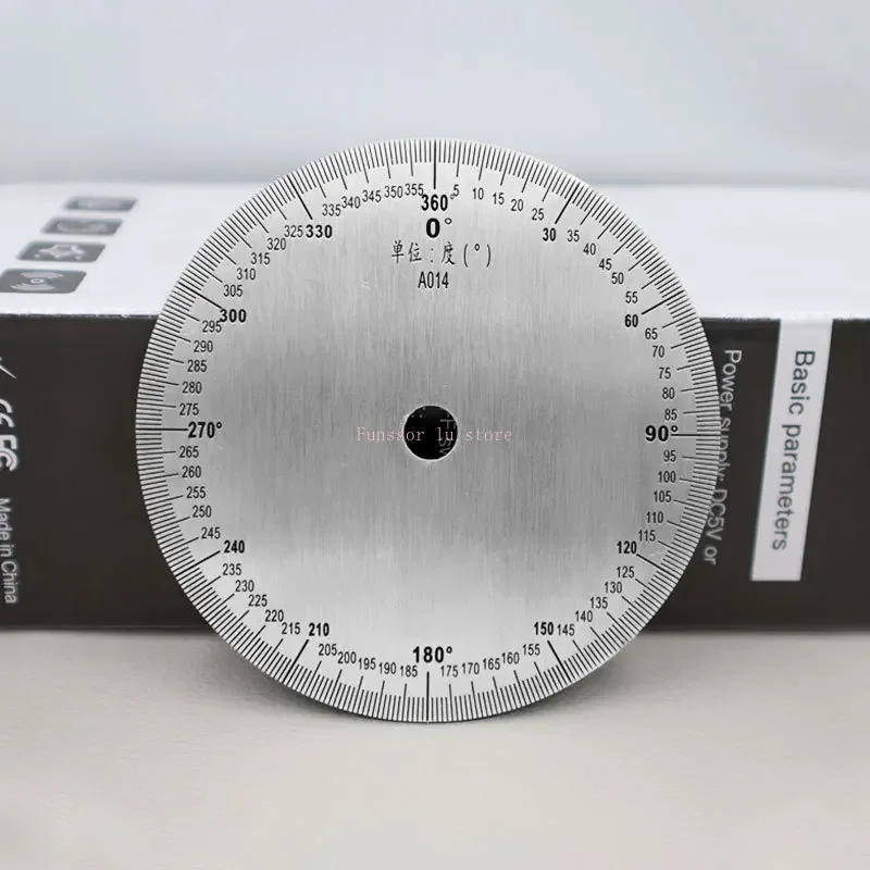 Dial stainless steel Angle dial 360 degree protractor round accessories 90x8x2mm