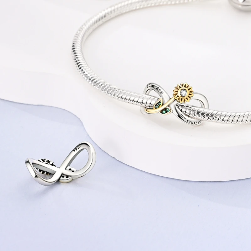 Geometric Sunflower Plant Beads Plata 925r Original Beads Fit Original 925 Charm Bracelet Beads Jewelry Gifts For Women