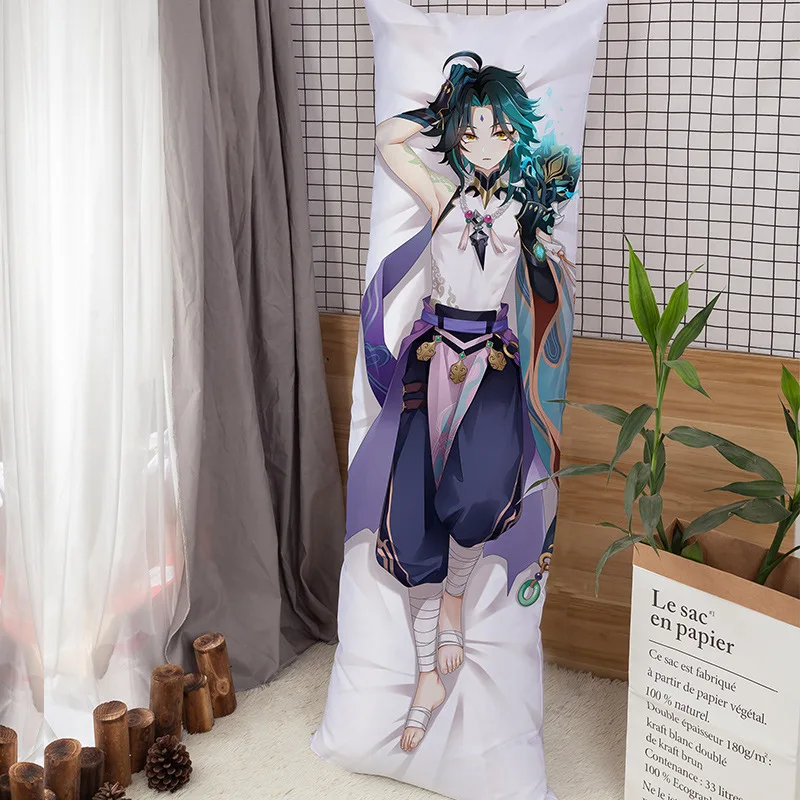 Dakimakura-funda de almohada de cuerpo abrazable Xiao Genshin Impact, juguetes de peluche personalizados, funda de almohada de cama larga