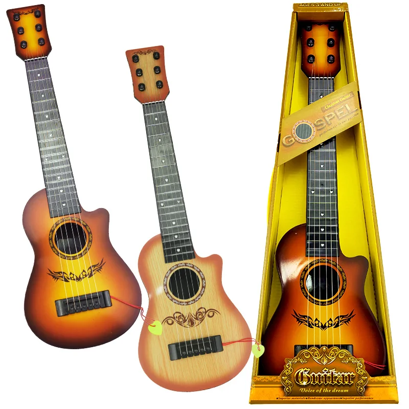 Kids 6 Strings Classical Guitar Steel Strings Pretend Play Toy Children Ukulele Musical Instrument for Boy Girl Birthday Gift