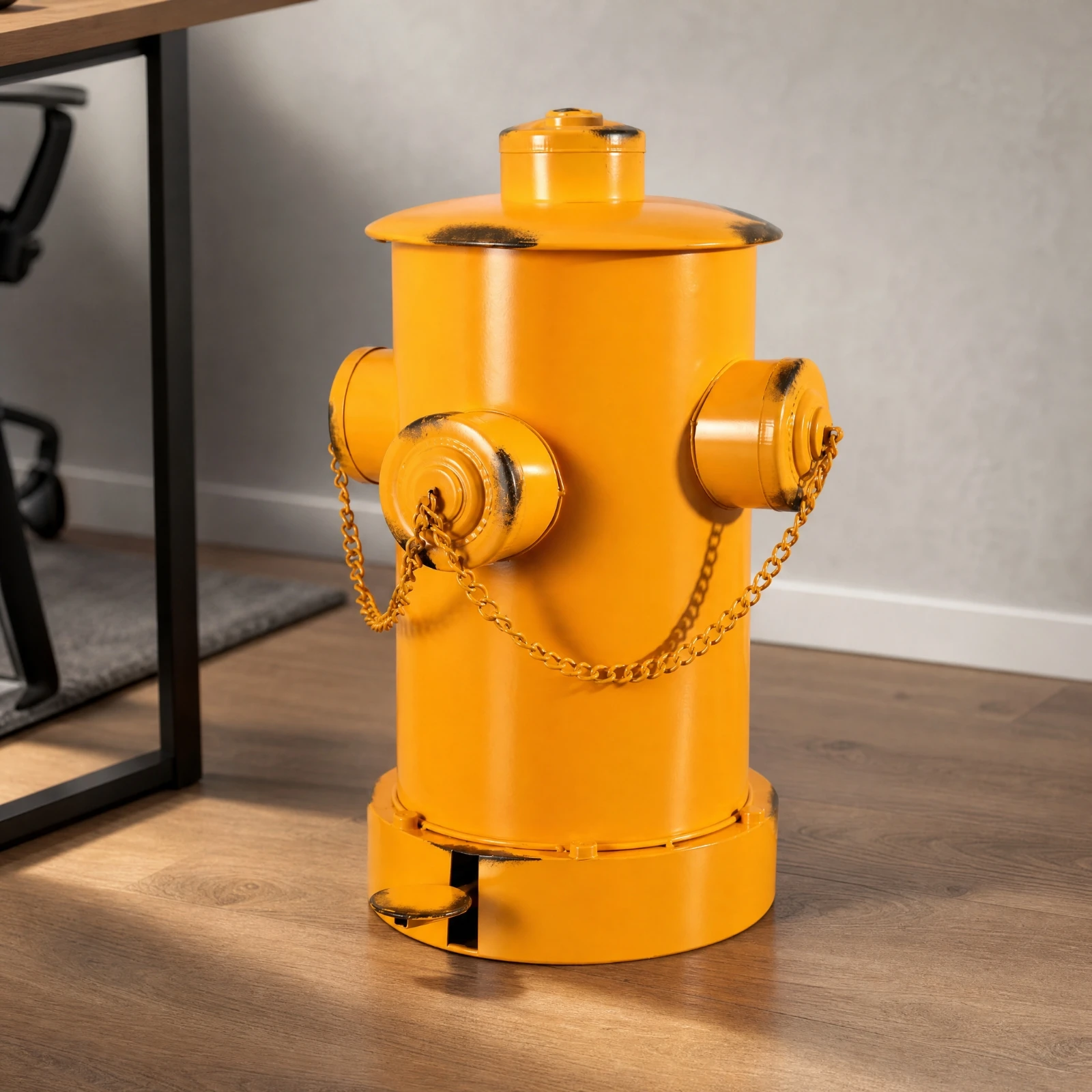 Hydrant-Style-Inspired Trash Bin Vintage Industrial-Style Pedal Trash Can Iron Pedal Wastebasket with Lid Hands-Hands-Free