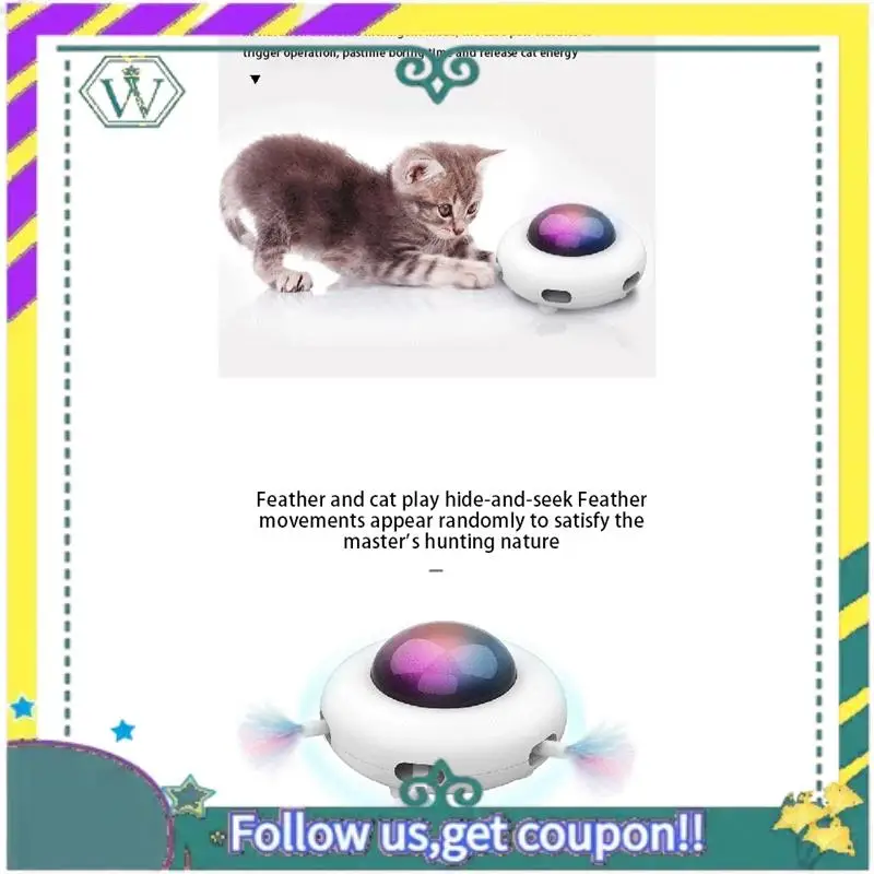 

NEW Cute Toy Smart Teaser UFO Pet Turntable Catching Training Toys USB Charging Interactive AUTO Pet Toy