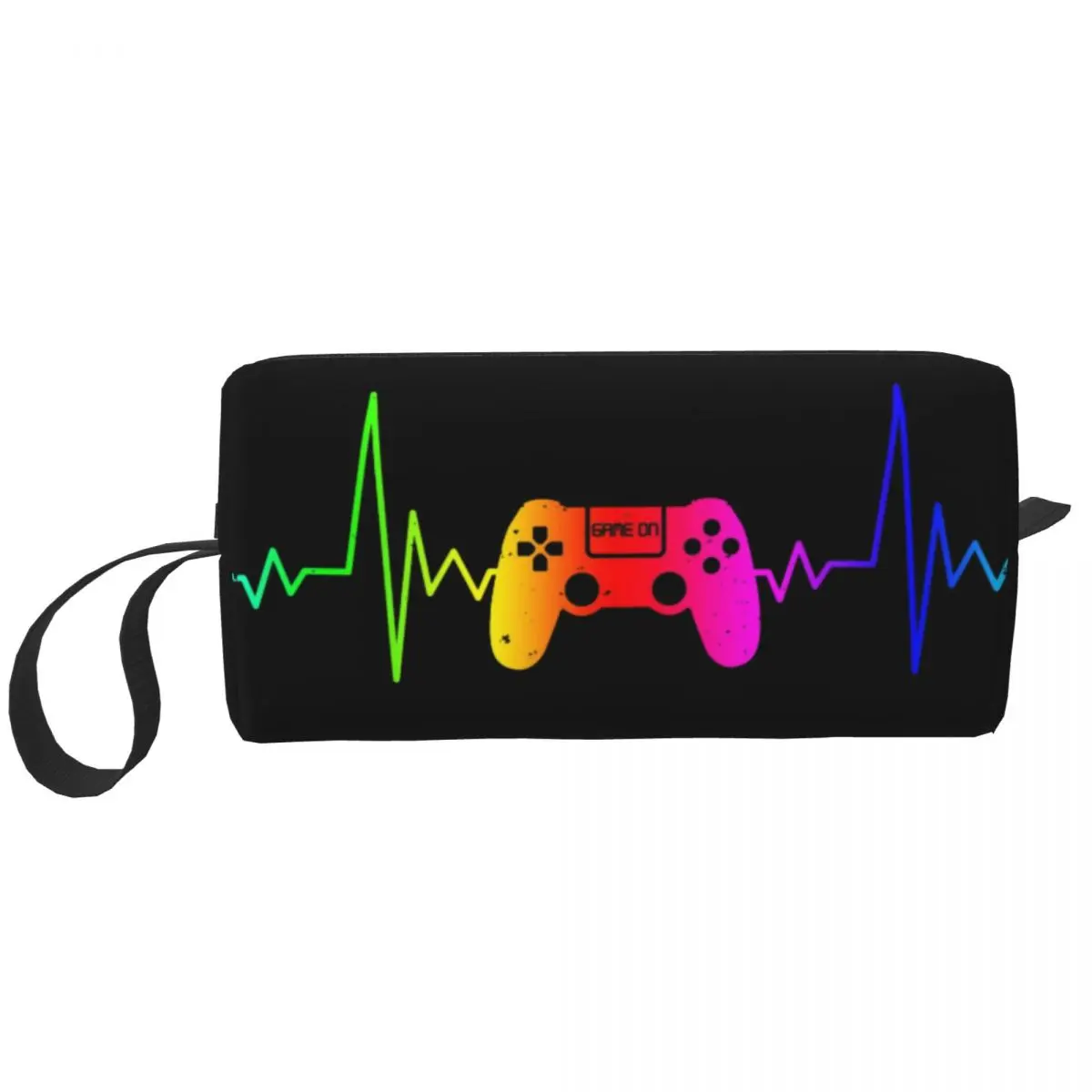 

Custom Video Game Controller Heartbeat Travel Cosmetic Bag Women Gamer Makeup Toiletry Organizer Lady Beauty Storage Dopp Kit