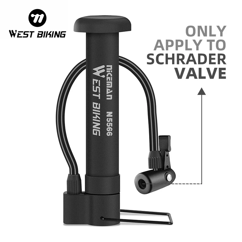 

WEST BIKING Bicycle Pump 80 PSI Mini Portable Hand Air Pump Tire Inflator Schrader MTB Road Bike Pump E-Bike Cycling Accessories