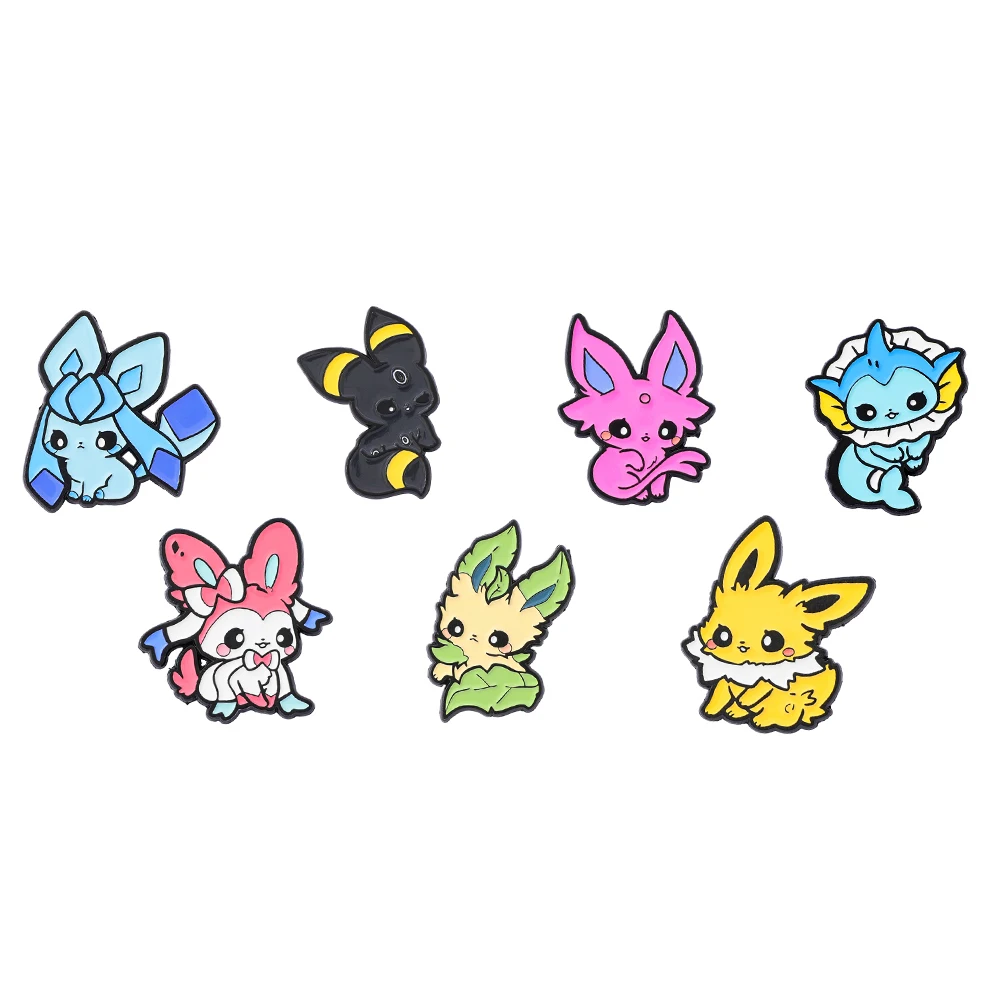 Cute Eevee Enamel Pins Cartoon Animal Metal Brooches Lapel Badge Jewelry Gift for Kids And Friends - Shirt & Backpack Decor