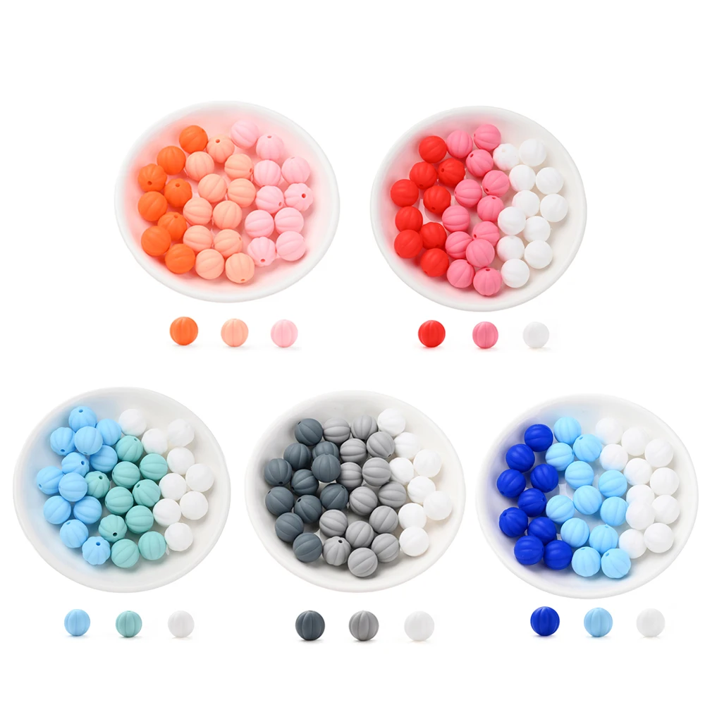 

30Pcs 15mm Lantern Silicone Bead Set For DIY Nursing Baby Toys Pacifier Clip Chew Toys Jewelry Making Supplies BPA Free