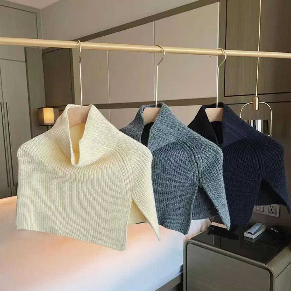 

Solid Color Knitted Scarf Fashion Warm Accessories Neck Wrap Shawl Winter Supplies Knitted Shoulder Straps