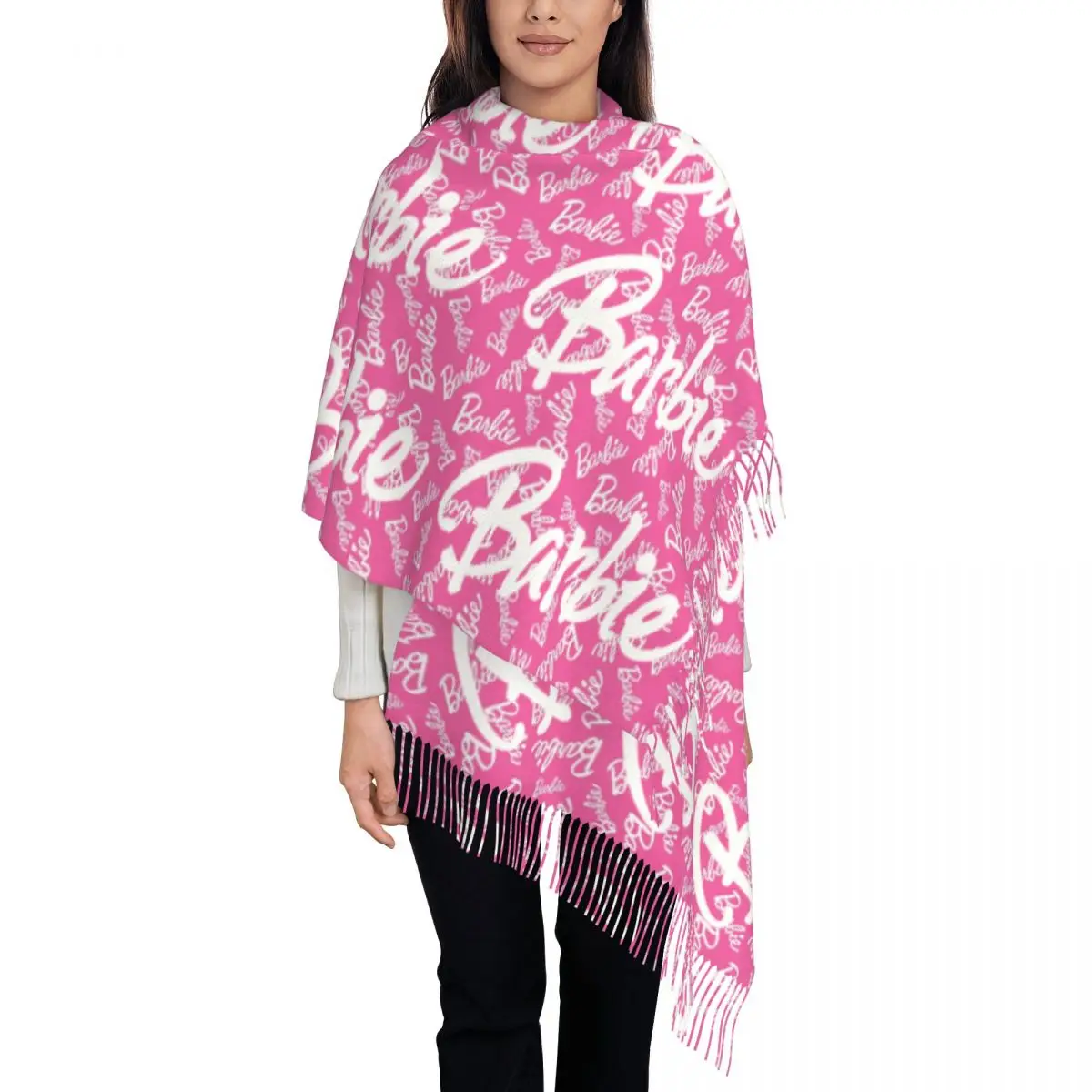 Custom Printed Barbie Scarf Men Women Winter Warm Scarves Shawl Wrap