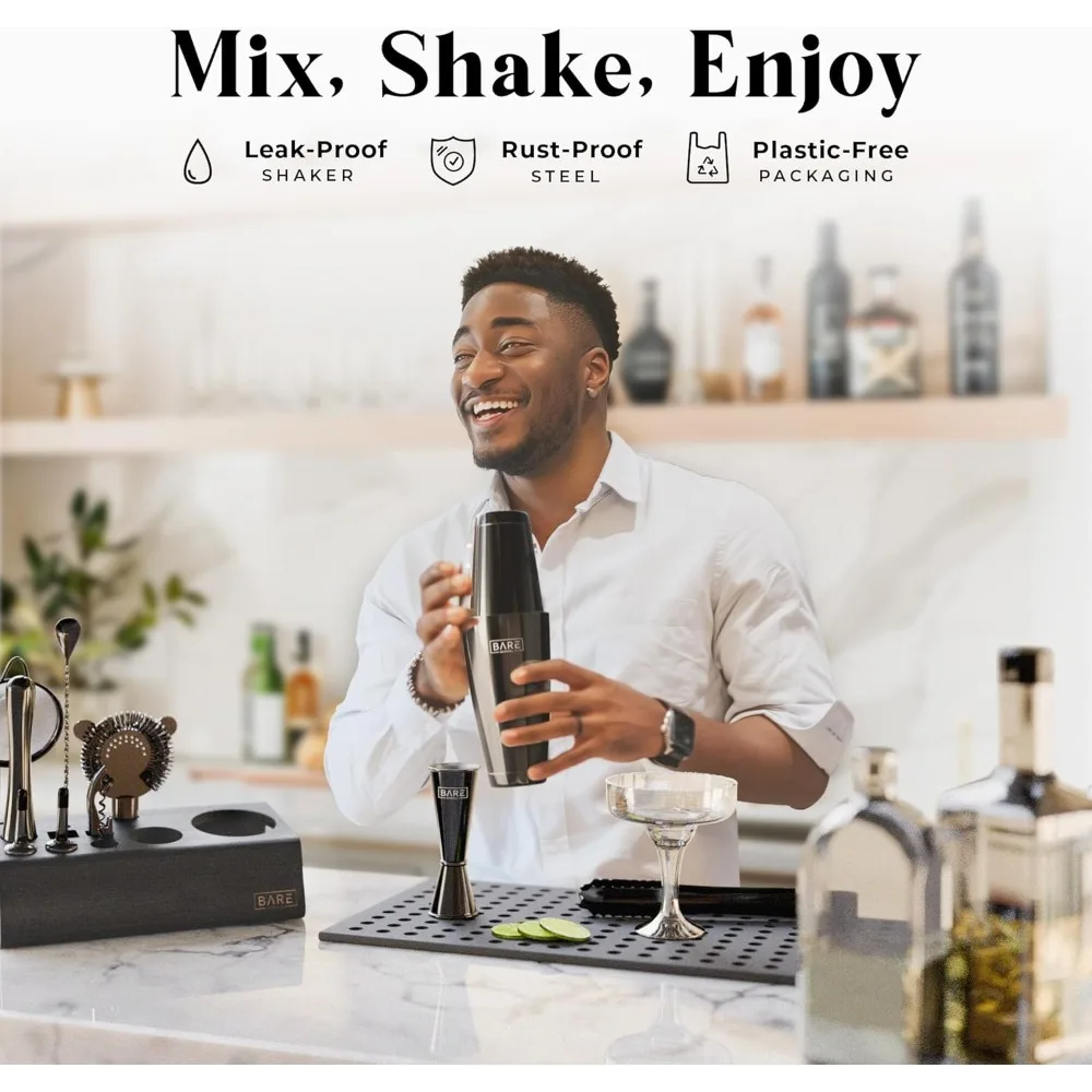 

Mixology Bartender Kit Bar Set | 14-Piece Cocktail Shaker Set | Martini Barware Mixing Tools for Home Bartending