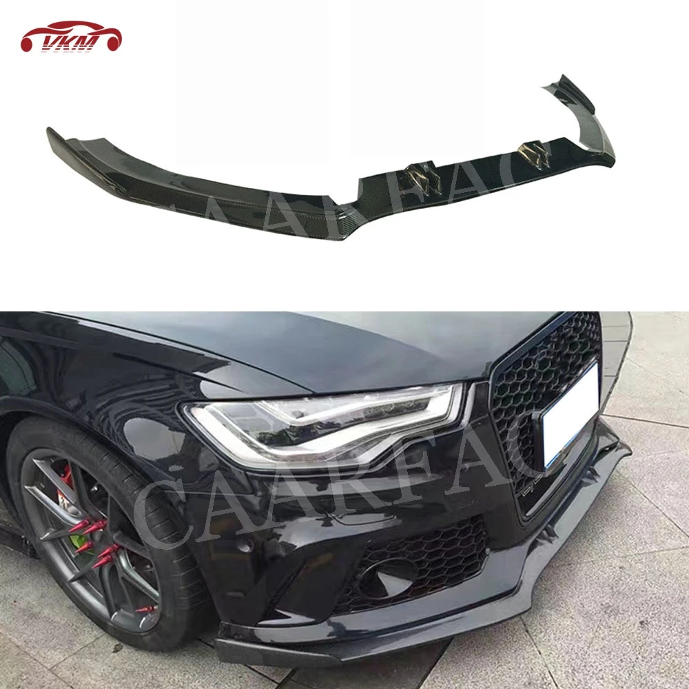 

Carbon Fiber Front Bumper Lip Spoiler For Audi A6 RS6 2012-2016 Sedan Head Bumper Extension Protector FRP Car Accessories