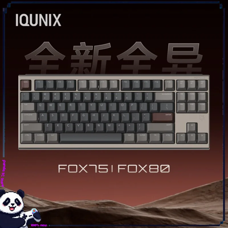 Iqunix Fox75 Fox80 Flagship Custom Mechanical Keyboard Tri-Mode Hifi Switch Cnc Aluminum Game Kit Hot Plug Game Office Keyboard