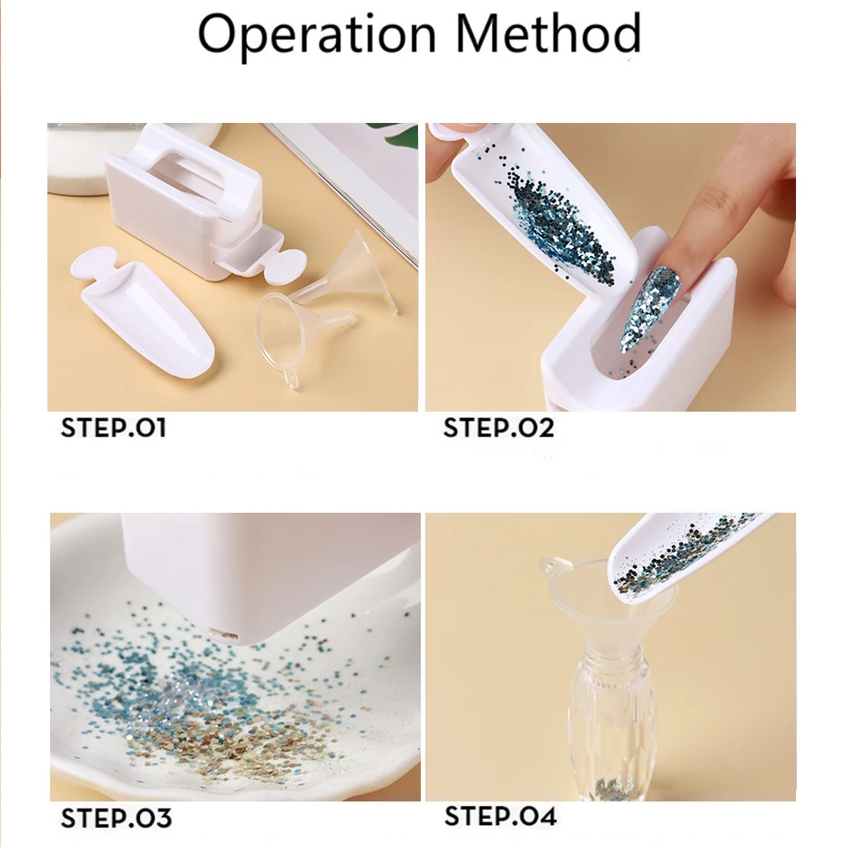 Double Layer Nail Glitter Powder Recycle Box Nail Tool Dust Collector Sequin Rhinestone Container Holder Manicure Storage Case