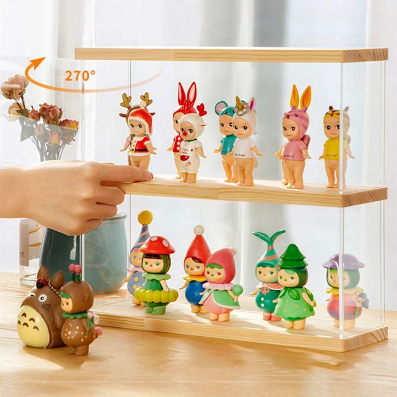 Blind Box Storage Display Stand Acrylic Hand-made Box Doll Bubble Matt Toy Brick Organizer Doll Transparent Dustproof Door Type