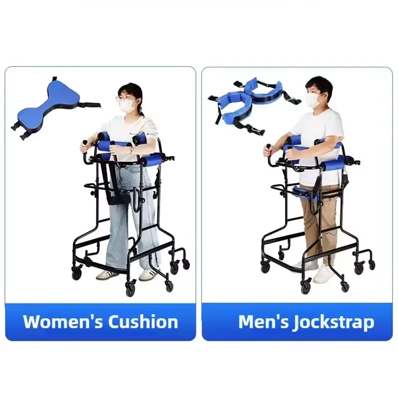 Upright Rollator Walker Stand Up Walker with 8 Wheels Anti-tilt Wheels hemiplegia walker stand frame with seat