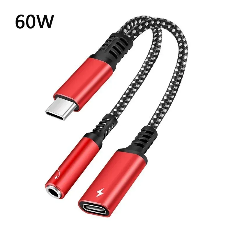 2IN1 C타입 이어폰 충전 케이블 변환기, USB 3.0 to C타입 OTG 어댑터, 맥북 프로, 삼성, 샤오미, 화웨이용, 3.5mm 잭