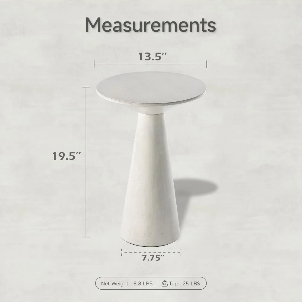 حامل نباتات خشبي مستدير ريفي وطاولة نهاية صغيرة لمساحات غرفة المعيشة، مناسبة لعرض مارتيني والمشروبات #2