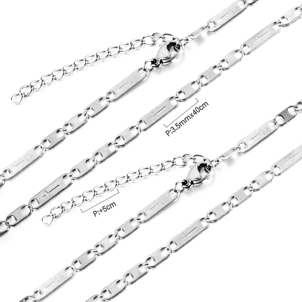 ASON Trendy Stianless Steel Chain Necklaces for Man/Wome Wide 2/3.5MM Link Cuban Flat Mariner Chains Choker Waterproof Jewelry