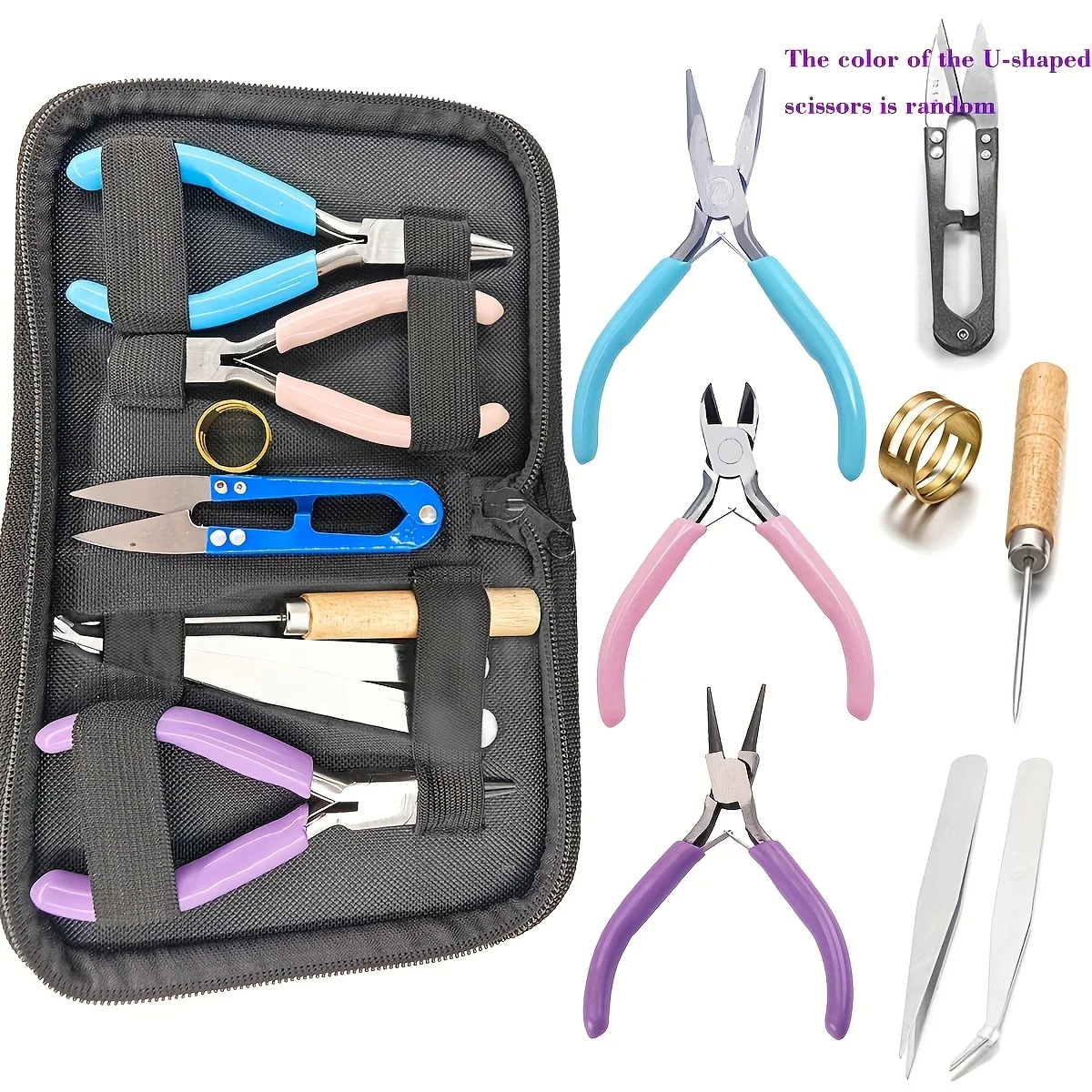 Pink Stainless Steel Jewelry Pliers Kit - Round Nose & Wire Cutters for DIY Beading, Crafting & Portable Jewelry Tools