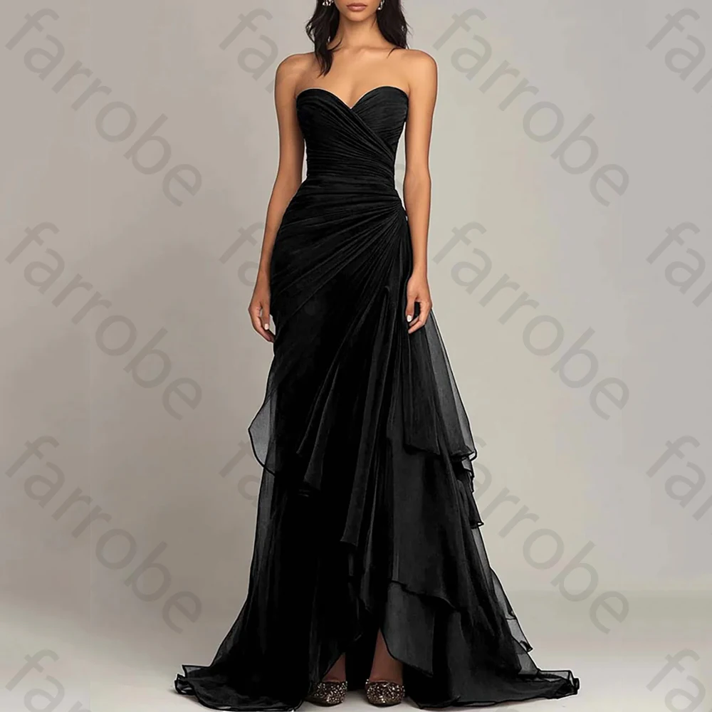 Abiti da ballo formali con scollo a cuore Abito lungo senza maniche con spalle scoperte Abito da sera squisito di alta qualità personalizzato