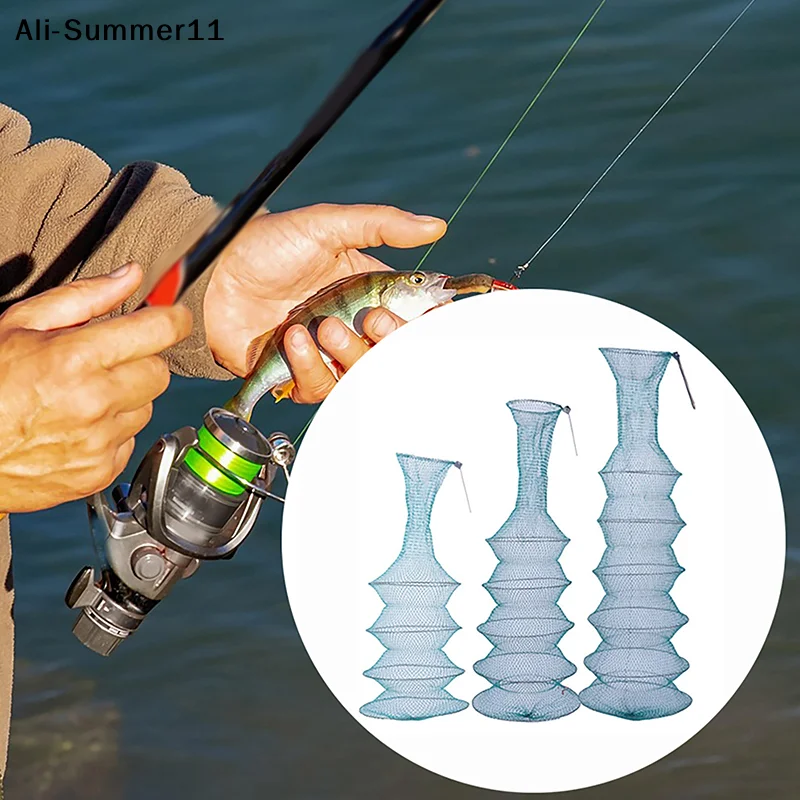 【A6L】Fishing Net 3/5/8/10 Layers Portable Collapsible Quick-drying Nylon Mesh Fishing-Basket Soft Steel Shrimp Cage Fish Cage