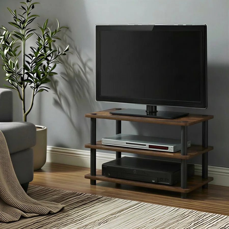 

TURN-N-TUBE 3-Tier Entertainment Center for TV up to 32 Inch Amber Pine