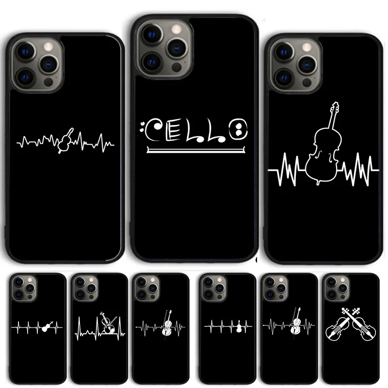 

Подарочный чехол для виолончели с сердцебиением для iPhone 17 Air 15 16 14 13 12 Pro Max 11 Pro Max Plus, чехол для телефона
