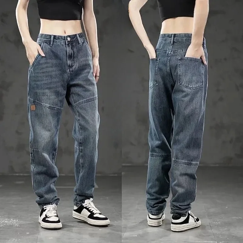 

Loose Men's Jeans Straight Leg Workwear Outdoor Wear Resistant Casual Trousers American Retro Style Spring Autumn New Arrival