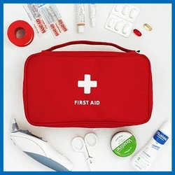 Oxford Cloth Portable Travel Storage Emergency Kit Health Medicine First Aid Kit Tote Bag Outdoor Medical Bag Storage Case Red