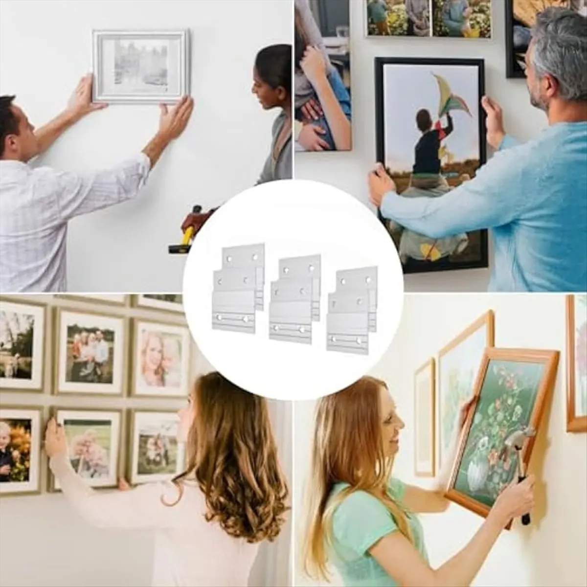 A50U 6Pairs Z Clips French Cleat Picture Hanger Aluminum French Cleat Hanger Picture Hangers Wall Mounting Mirror Hanging