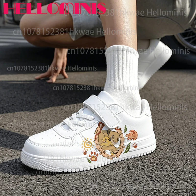 Lion King Cartoon Pattern Girls Boys Teenager Student Wear-resistant Easy To Wear Non-slip Solid Color Casual Children Sneakers